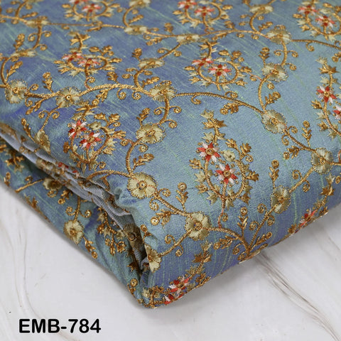 Indian Embroidered Fabric by the yard Sewing Crafting Wedding Dress Embroidery Costumes Blouses Mid Length Coats Short Jackets Curtain