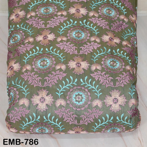 Dusty Mauve Embroidered Fabric by the yard Embroidery Wedding Dress Theatrical Historical Regency Reticules Victorian Handbags Junk Journals