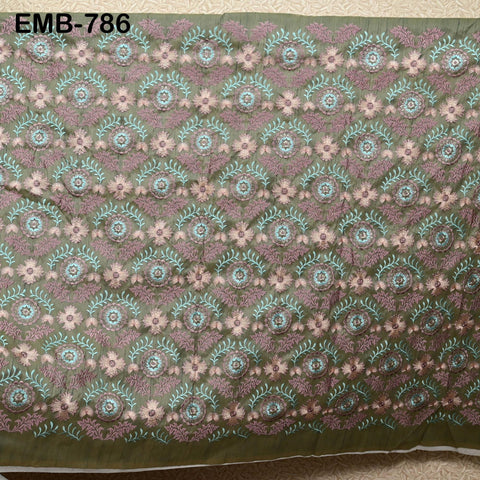 Dusty Mauve Embroidered Fabric by the yard Embroidery Wedding Dress Theatrical Historical Regency Reticules Victorian Handbags Junk Journals