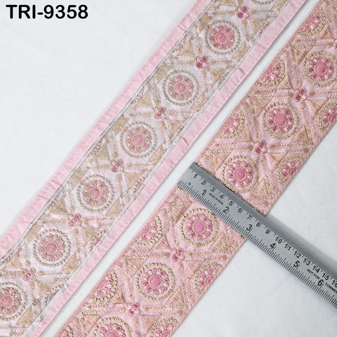 3 Yard Indian Embroidery Trims Embroidered Decorative Fabric 8cm Laces Sari Border Ribbon Curtains Home Decor Sewing Crafting Junk Journals