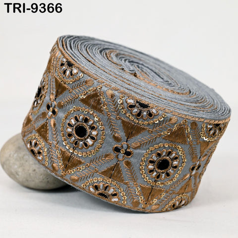 9 Yard Indian Trims Embroidered Decorative Fabric Laces 8cm Sari Border Ribbon Home Decor Sewing Accessory DIY Crafting Victorian Handbags