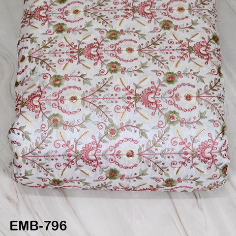 White Embroidered Fabric by the yard Embroidery Wedding Dresses Theatrical Historical Regency Reticules, Victorian Handbags Junk Journals