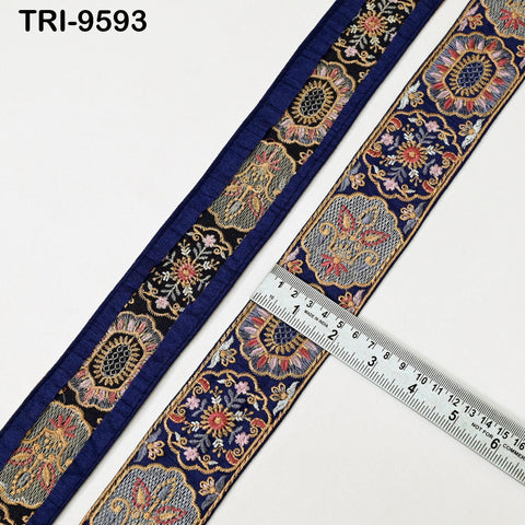 9 Yard Indian Ribbon Embellishment Embroidery Fabric 5cm Trim Embroidered Dog Collars Crafting Costumes Wedding Dress Beach Bag, Shoe making