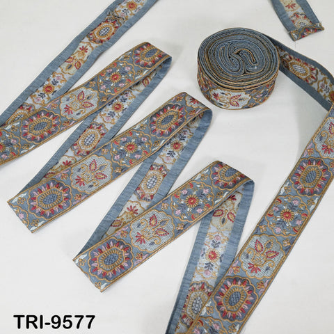 9 Yard Indian Ribbon Embellishment Embroidery Fabric 5cm Trim Embroidered Dog Collars Crafting Costumes Wedding Dress Beach Bag, Shoe making