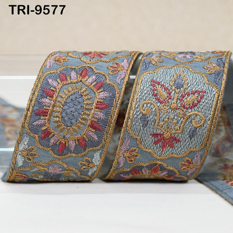 9 Yard Indian Ribbon Embellishment Embroidery Fabric 5cm Trim Embroidered Dog Collars Crafting Costumes Wedding Dress Beach Bag, Shoe making