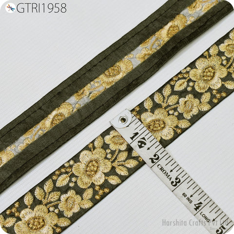 9 Yard Floral Indian Trim Decor Sari Embellishment Embroidery Saree Ribbon Embroidered Border Cushions Home Décor Sewing Clothing Trimmings