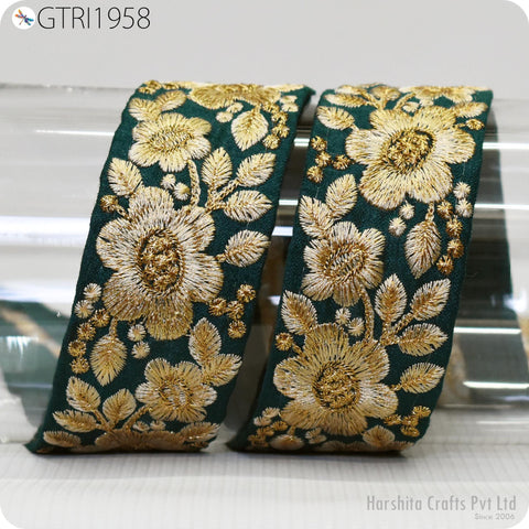 9 Yard Floral Indian Trim Decor Sari Embellishment Embroidery Saree Ribbon Embroidered Border Cushions Home Décor Sewing Clothing Trimmings