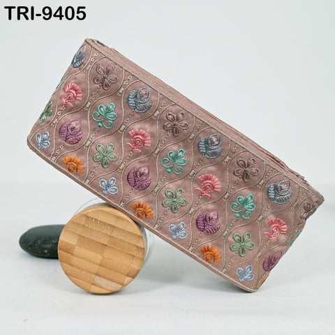 9 Yard Embroidery Ribbon Trim 10cm Saree Border DIY Crafting Sewing Throw Pillow Home Decor Embellishments Historic Costumes Junk Journals