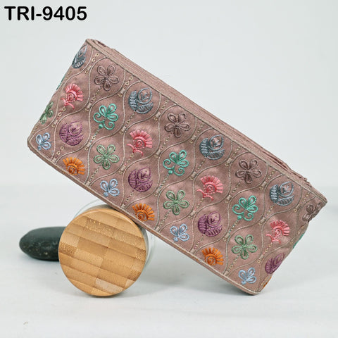 3 Yard Embroidery Ribbon Trim Saree Border DIY Crafting Sewing Throw Pillow Home Decor Embellishments Historic Costumes Junk Journals 10cm