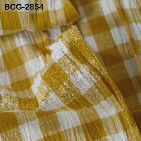 Handwoven Organic Kala Cotton Check Fabric by the Yard Kutch Handloom Indian Sewing Summer Women Dress Baby Swaddle Blankets Home Decor