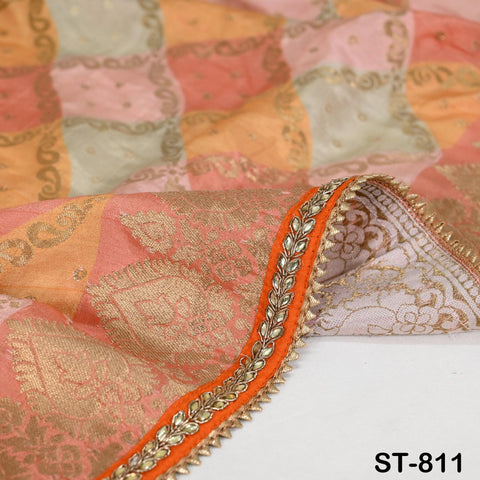Indian Dupatta Silk Brocade Stole Scarf Women Evening Scarves Chunni Bridal Veil Punjabi Stoles Wraps Bridesmaid Long Scarves Christmas Gift