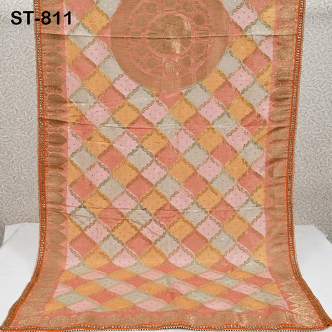 Indian Dupatta Silk Brocade Stole Scarf Women Evening Scarves Chunni Bridal Veil Punjabi Stoles Wraps Bridesmaid Long Scarves Christmas Gift