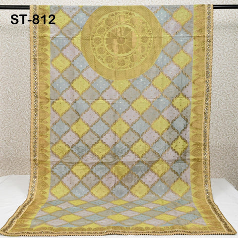 Indian Dupatta Silk Brocade Stole Scarf Women Evening Scarves Chunni Bridal Veil Punjabi Stoles Wraps Bridesmaid Long Scarves Christmas Gift