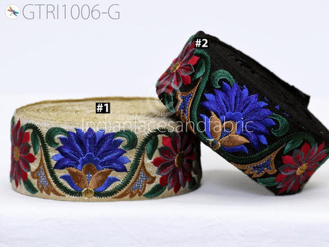 9 Yard Embroidered Fabric 5cm Trim Embroidery Embellishment Costume Cushion DIY Ribbon Sewing Crafting Border Indian Wedding Dress Lace