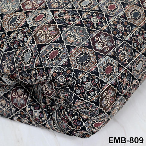 Embroidered Fabric by the yard Sewing Crafting Indian Embroidery Dresses Medieval Costumes Regency Reticules Victorian Handbags Junk Journal