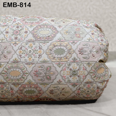 Off White Embroidery Fabric by the yard Sewing DIY Crafting Embroidered Textiles Costumes Regency Reticules Victorian Handbags Junk Journals