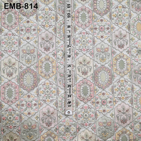 Off White Embroidery Fabric by the yard Sewing DIY Crafting Embroidered Textiles Costumes Regency Reticules Victorian Handbags Junk Journals