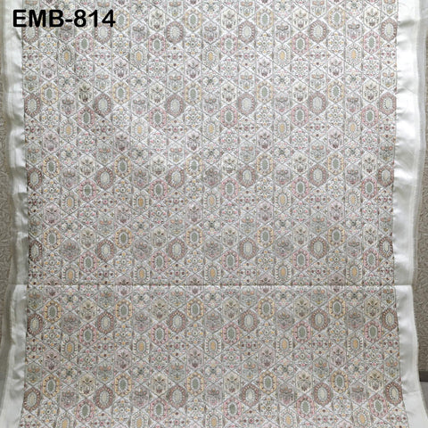 Off White Embroidery Fabric by the yard Sewing DIY Crafting Embroidered Textiles Costumes Regency Reticules Victorian Handbags Junk Journals