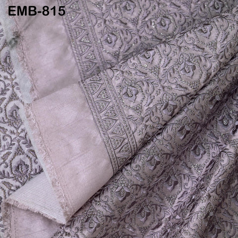 Mauve Embroidered Fabric by the yard Sewing DIY Crafting Indian Embroidery Wedding Dresses Historical Costumes Waistcoats Longline Jackets