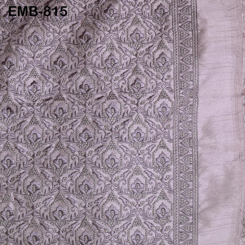 Mauve Embroidered Fabric by the yard Sewing DIY Crafting Indian Embroidery Wedding Dresses Historical Costumes Waistcoats Longline Jackets