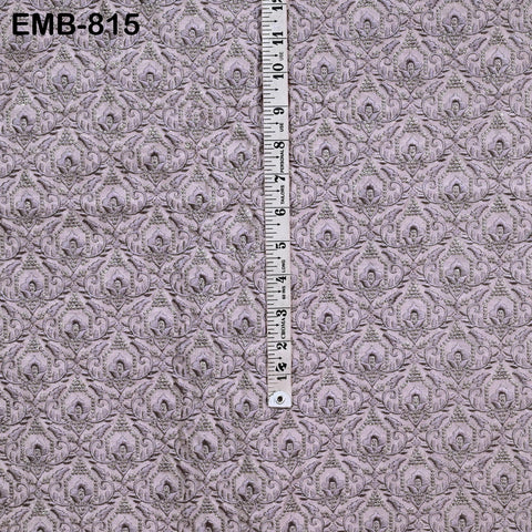 Mauve Embroidered Fabric by the yard Sewing DIY Crafting Indian Embroidery Wedding Dresses Historical Costumes Waistcoats Longline Jackets