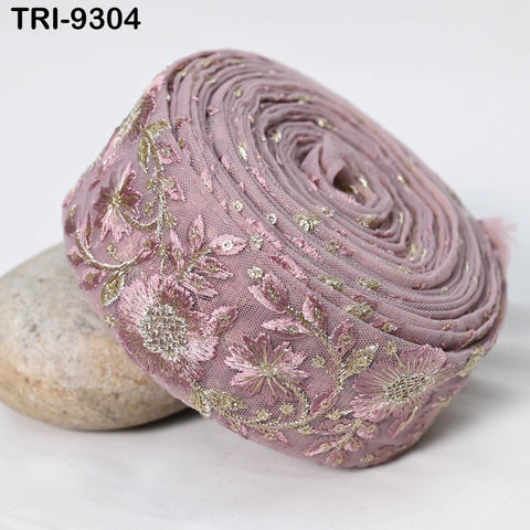 9 Yard Indian Embroidery Ribbon Sari Embellishments Embroidery 5cm Trims Saree Border Sewing DIY Crafting Trimmings Headbands Junk Journals