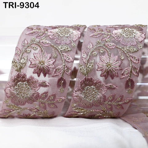 9 Yard Indian Embroidery Ribbon Sari Embellishments Embroidery 5cm Trims Saree Border Sewing DIY Crafting Trimmings Headbands Junk Journals