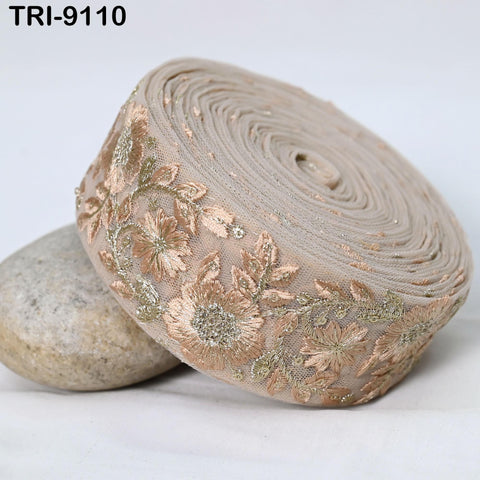 3 Yard Indian Embroidery Ribbon Sari Embellishments Embroidery Trims Saree Border Sewing DIY Crafting Trimmings Headbands Junk Journals 5cm