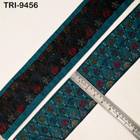 9 Yard Embroidery Ribbon Trim 10cm Saree Border DIY Crafting Sewing Throw Pillow Home Decor Embellishments Historic Costumes Junk Journals