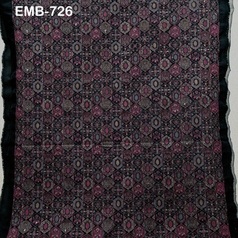 Indian Embroidery Fabric by the yard for Wedding Dress Regency Reticules, Victorian Costumes, Clutches, Marie Antoinette Junk Journal