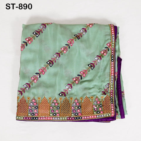 Neatly folded to wrap it as a perfect gift, This has lovely finished look on the edges to give it perfect look, with diagonal embroidered