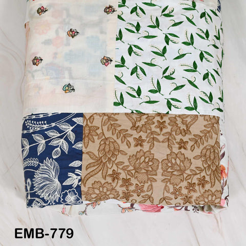 53" Stitched Patchwork Brocade Victorian Costumes Banarasi Indian Fabric by the Yard for Crafting Cocktails Dresses Coat Home Decor Valances