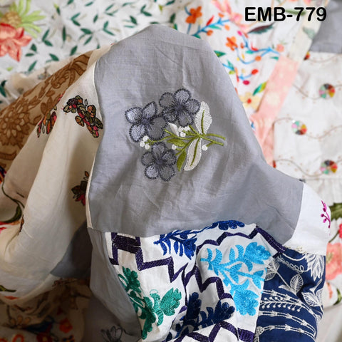 53" Stitched Patchwork Brocade Victorian Costumes Banarasi Indian Fabric by the Yard for Crafting Cocktails Dresses Coat Home Decor Valances