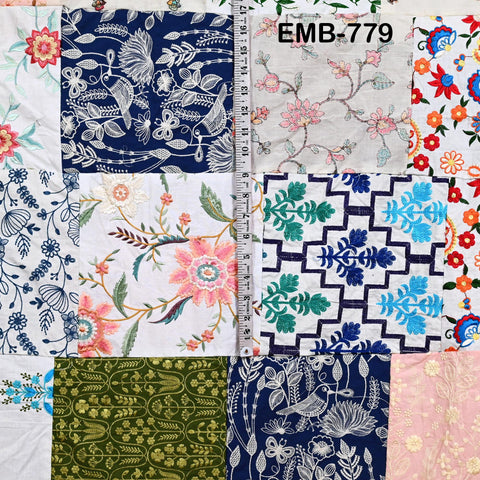 53" Stitched Patchwork Brocade Victorian Costumes Banarasi Indian Fabric by the Yard for Crafting Cocktails Dresses Coat Home Decor Valances