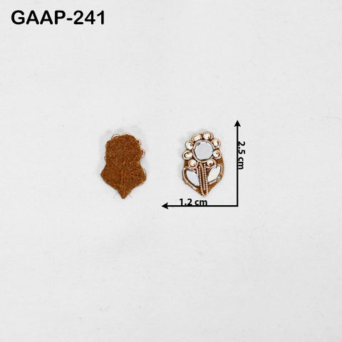 50 Pcs Mirror Embellishment Patch for Bridal Saree Lehenga | Kundan Applique with Pearl & Gold | Handcrafted Indian Wedding Dress Supplies