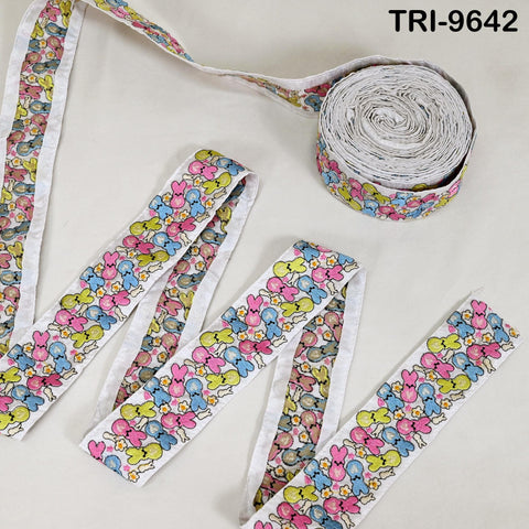 9 Yard White Embroidery Ribbon Trim Teddy Bears Indian Sari Border DIY Crafting Sewing Bag Straps for Kids Junk Journals Pet Accessories 5cm