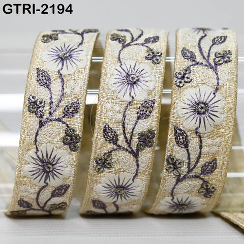 9 Yard 25 mm Embroidery Ribbon for Kids Crafting Sewing Costumes Dog Collar Tote Bags, Lampshades, Holidays Decor Embroidered Embellishment