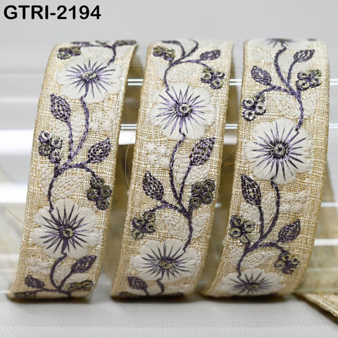 9 Yard 25 mm Embroidery Ribbon for Kids Crafting Sewing Costumes Dog Collar Tote Bags, Lampshades, Holidays Decor Embroidered Embellishment
