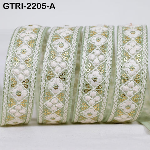 9 Yard 3cm Embroidery Ribbon for Kids Crafting Sewing Costumes Dog Collar Tote Bags, Lampshades, Holidays Decor Embroidered Embellishment