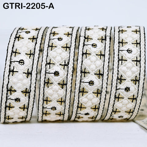 9 Yard 3cm Embroidery Ribbon for Kids Crafting Sewing Costumes Dog Collar Tote Bags, Lampshades, Holidays Decor Embroidered Embellishment