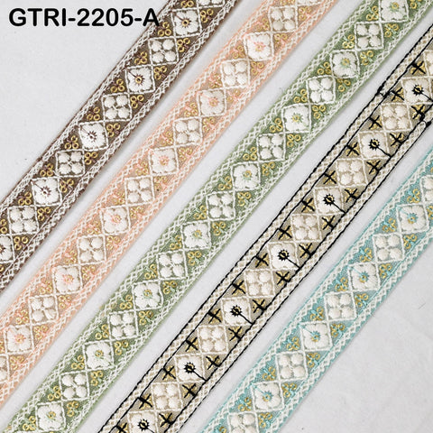9 Yard 3cm Embroidery Ribbon for Kids Crafting Sewing Costumes Dog Collar Tote Bags, Lampshades, Holidays Decor Embroidered Embellishment