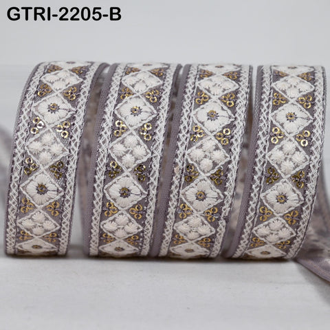 9 Yard 3cm Embroidery Ribbon for Kids Crafting Sewing Costumes Dog Collar Tote Bags, Lampshades, Holidays Decor Embroidered Embellishment