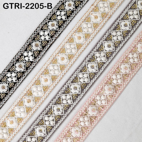 9 Yard 3cm Embroidery Ribbon for Kids Crafting Sewing Costumes Dog Collar Tote Bags, Lampshades, Holidays Decor Embroidered Embellishment