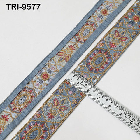9 Yard Indian Ribbon Embellishment Embroidery Fabric 5cm Trim Embroidered Dog Collars Crafting Costumes Wedding Dress Beach Bag, Shoe making