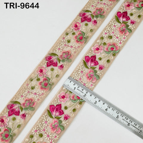 3 Yard Embroidery Ribbons Indian Trim DIY Crafting Hair Accessories Sari Border Wedding Sewing Dress Embroidered Embellishment Trimmings 5cm