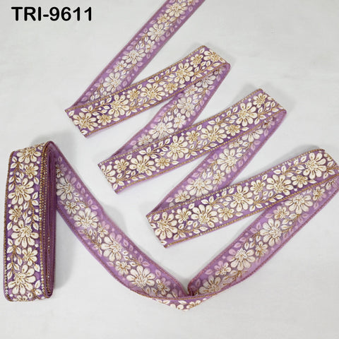 9 Yard Indian Embroidery 5cm Trim Embroidered Saree Ribbon Sari Embellishments Cushions Sewing Crafting Trimmings Curtains Headbands Border