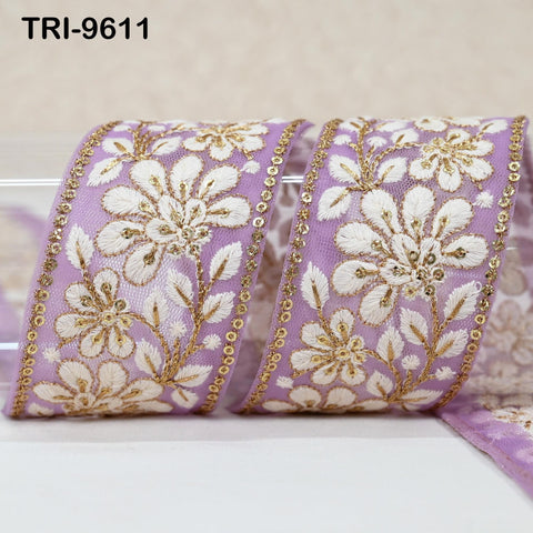 3 Yard Indian Embroidery Trim Embroidered Saree Ribbon Sari Embellishments Cushions Sewing Crafting Trimmings Curtains Headbands Border 5cm