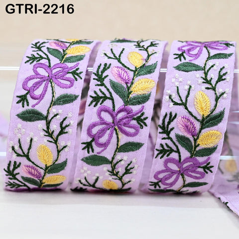 9 Yard Indian Embroidered Fabric 35 mm Trim Embellishment Saree Ribbons Tape Sewing Crafting Embroidery Border Wedding Costumes Accessories