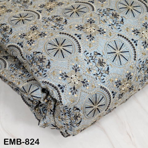 Embroidery Fabric by the yard Sewing Crafting Indian Embroidered Wedding Dress Costumes Victorian Handbags Marie Antoinette Junk Journals