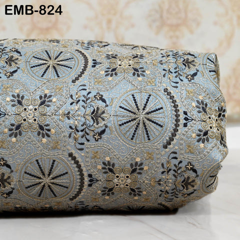 Embroidery Fabric by the yard Sewing Crafting Indian Embroidered Wedding Dress Costumes Victorian Handbags Marie Antoinette Junk Journals